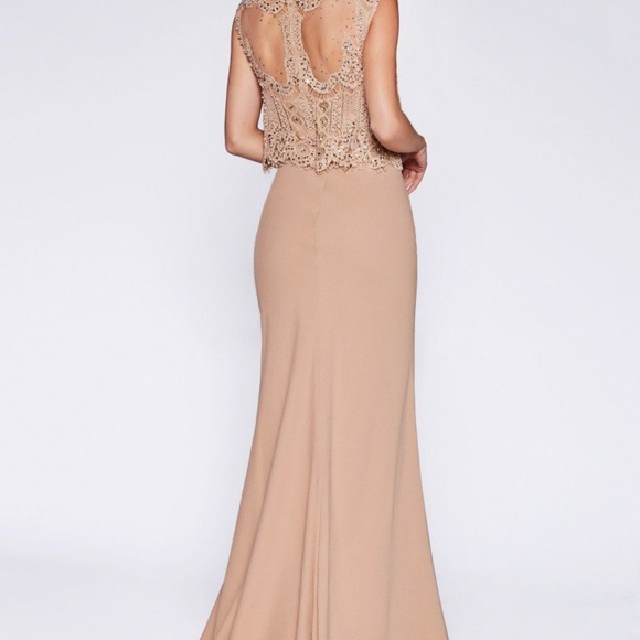 Illusion Neckline Mermaid Long Prom Dress CDSL767 - Picture 2 of 3